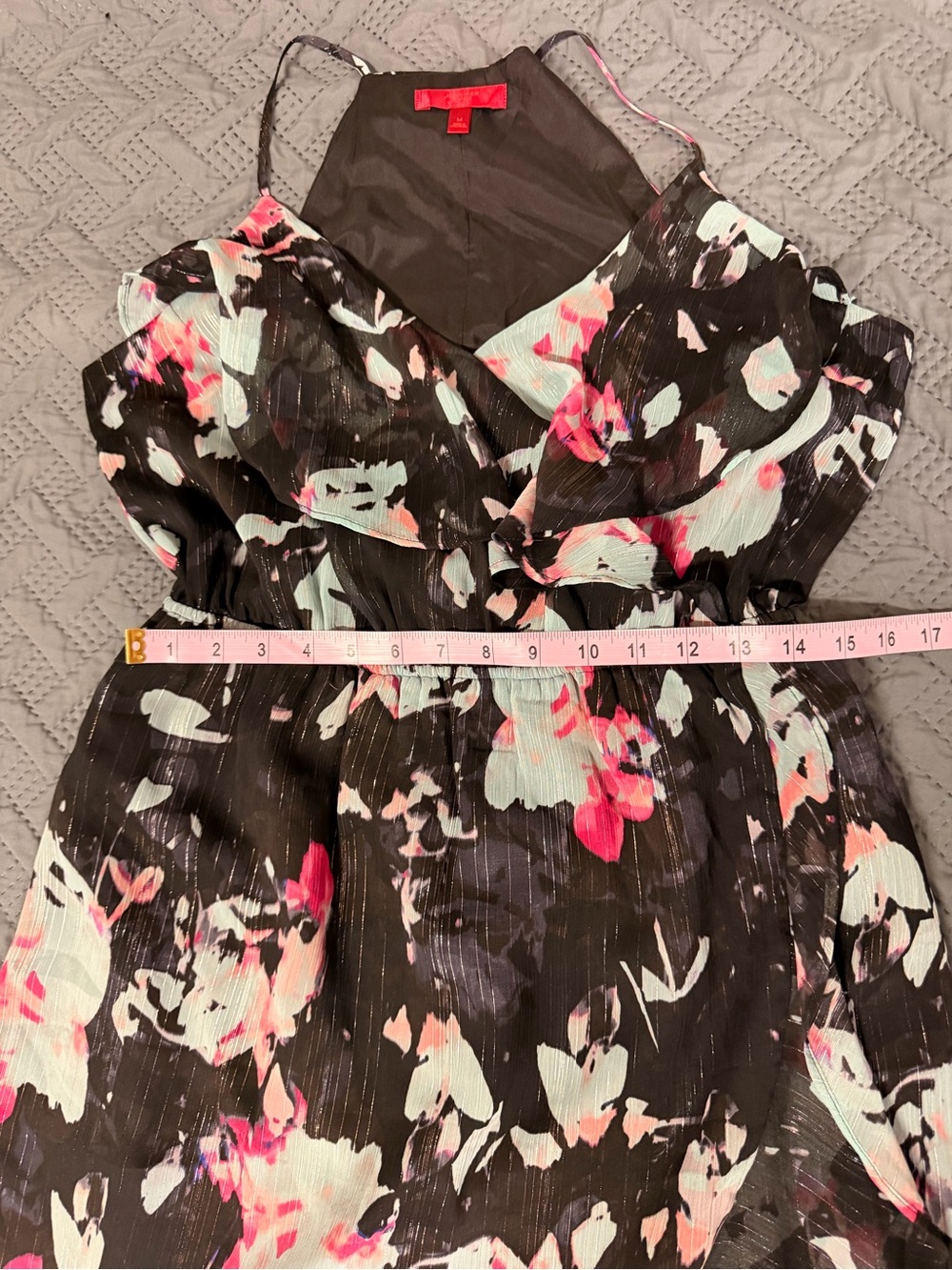 Jennifer Lopez Dress Sz M Romantic Vacation Dress Floral Maxi Dress  Mint Accent - Picture 6 of 8